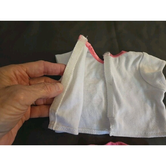 AMERICAN GIRL Bitty Baby Twin FLOWER PRINT Tee Shirt & Pink Pants Doll Clothes - Picture 3 of 7